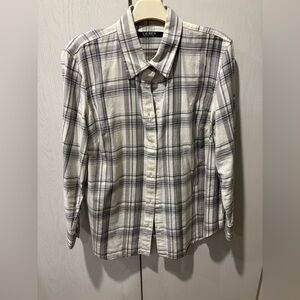 Ralph Lauren ladies flannel button down blouse, sz 1X